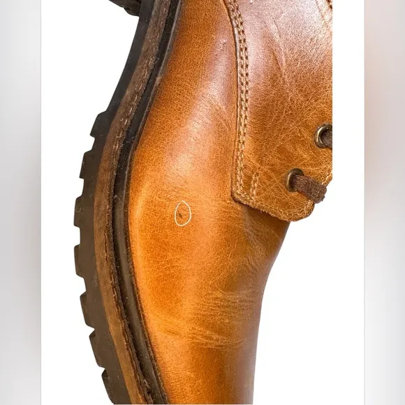 RESERVED FOOTWEAR MEN’S LEATHER &amp; TWEED BOOTS – TAN – SIZE 11