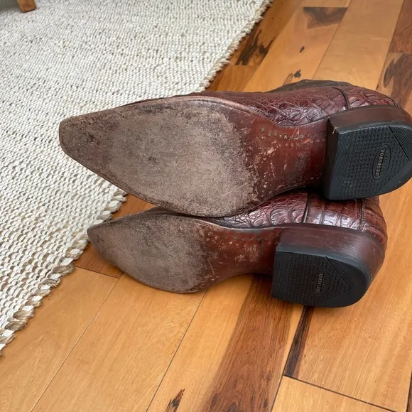 Resistol Ranch Black Gold Caiman Belly Leather Cowboy Boots