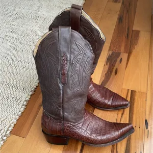Resistol Ranch Black Gold Caiman Belly Leather Cowboy Boots