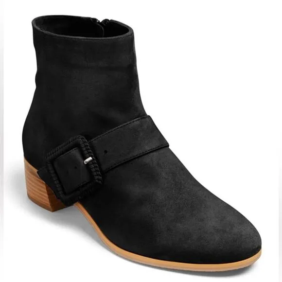 Revolve Jack Rogers Izzie Suede Leather Buckle Chelsea  Ankle Boots NWOT