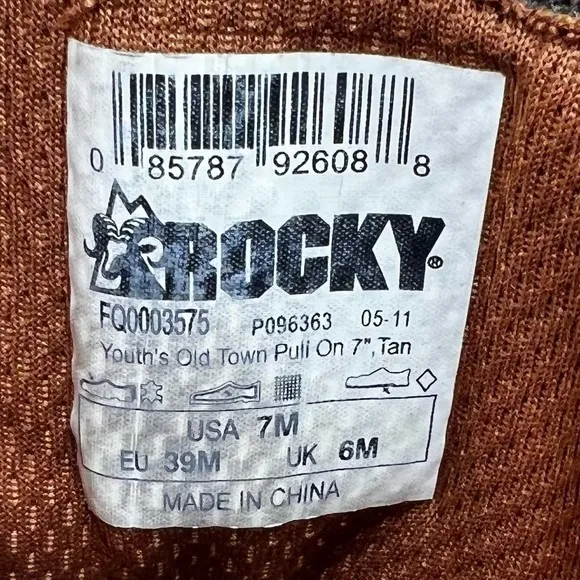 Rocky Youth’s Old Town Pull On 7” Boots