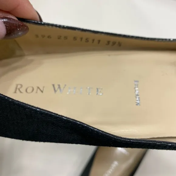Ron white black leather loafers made in Italy size 39.5