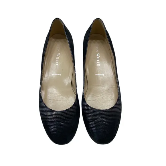 Ron white black leather loafers made in Italy size 39.5