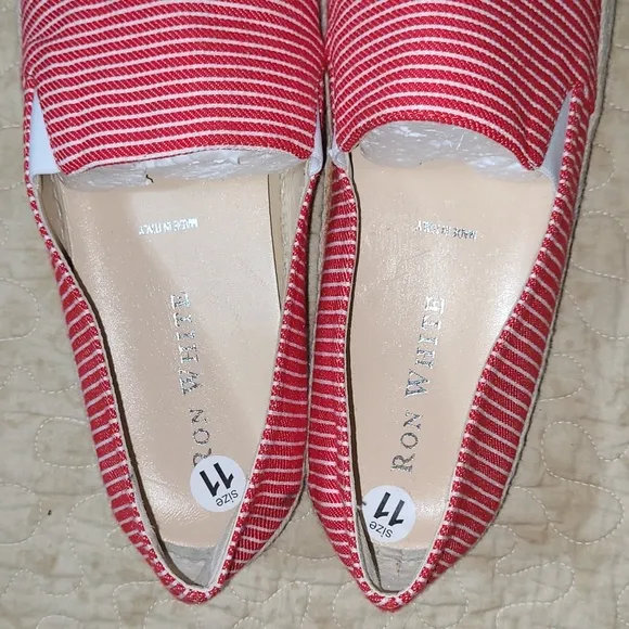 Ron White Delilah Slip-On Espadrilles, Striped Shoes Size 42 Women's