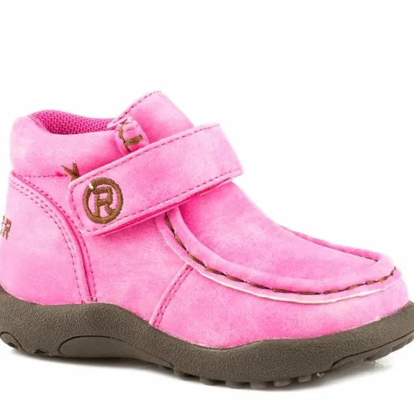 'ROPER' 'CHUKKA' MOCCASIN 'PETAL PINK'  VELCRO WRAP ANKLE HIGH SHAFT BOOTS