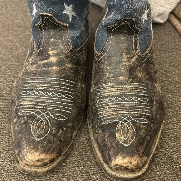 ROPER WOMEN'S AMERICAN BEAUTY FLAG ANKLE BOOTS Size 8.5
