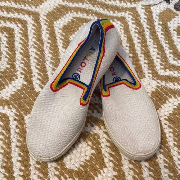 Rothy's Rainbow Trim Slip-On Sneakers