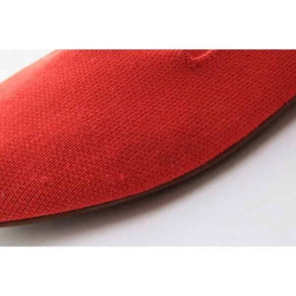 Rothy's Round Toe Ballet Flats Loafers Women's Red Slip On Rothys 11.5 NO INSOLE