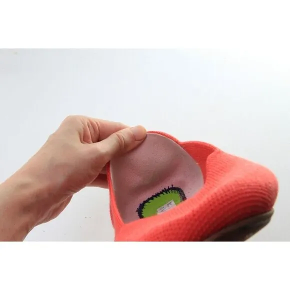 Rothy's Round Toe Ballet Flats Loafers Women's Red Slip On Rothys 11.5 NO INSOLE