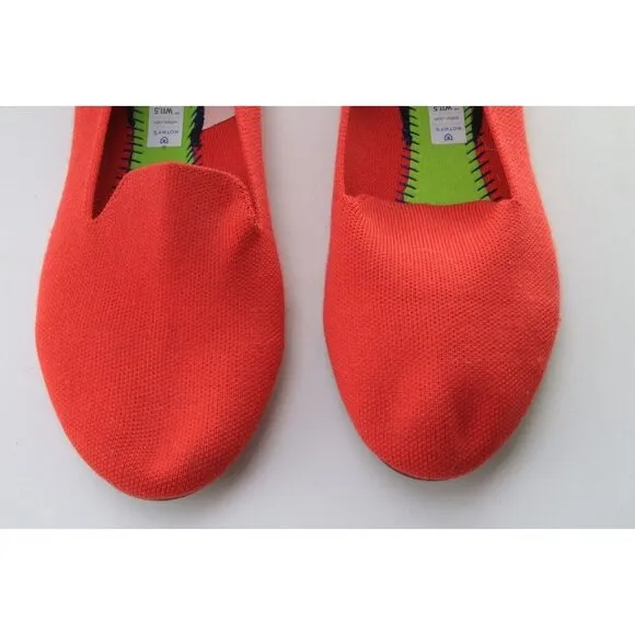 Rothy's Round Toe Ballet Flats Loafers Women's Red Slip On Rothys 11.5 NO INSOLE