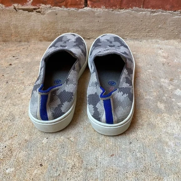 Rothy's Youth 2 Gray Camo Camouflage Slip On Casual Sneakers