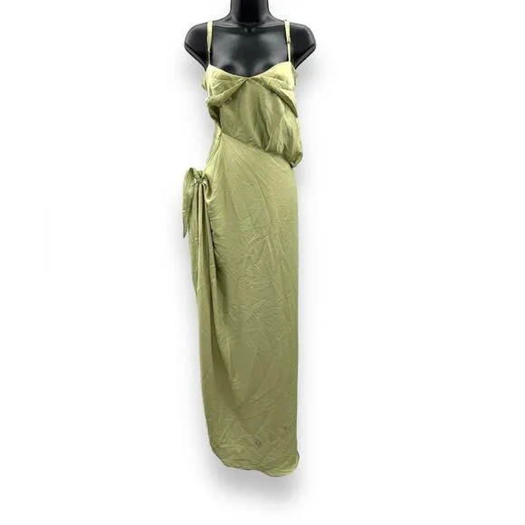 RTR Baobab Selma Grape Green Sleeveless Sarong Wrap Midi Dress‎ Sz XS
