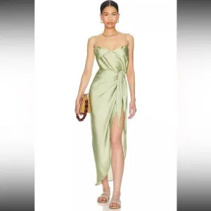 RTR Baobab Selma Grape Green Sleeveless Sarong Wrap Midi Dress‎ Sz XS