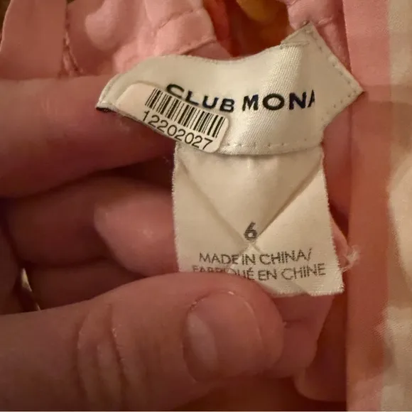 RTR Club Monaco Amirra Silk Pink Multi Stripe Sleeveless Tiered Midi Dress Sz‎ 6