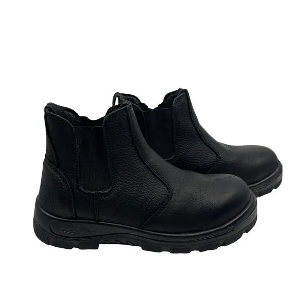 S Fellas By Genuine Grip Men's Hercules Work Safety Boots Black Leather 10.5