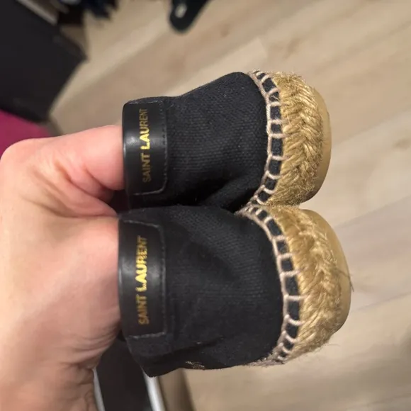 Saint Laurent Black Espadrilles YSL