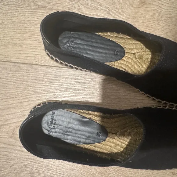 Saint Laurent Black Espadrilles YSL