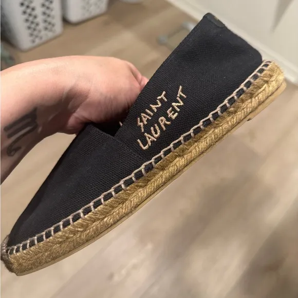 Saint Laurent Black Espadrilles YSL