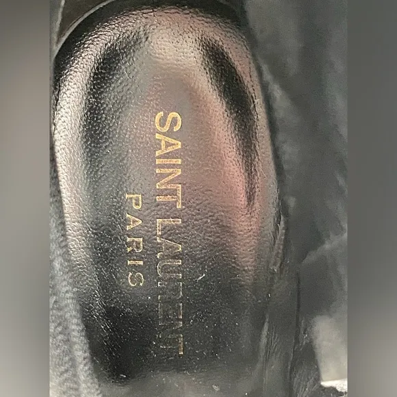 Saint Laurent Lou Black Suede Ankle Boots (70 mm heel) - size 39