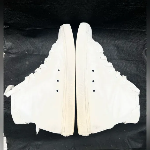 Saint Laurent White Distressed Leather High Tops
