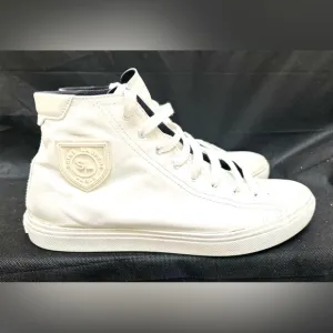 Saint Laurent White Distressed Leather High Tops