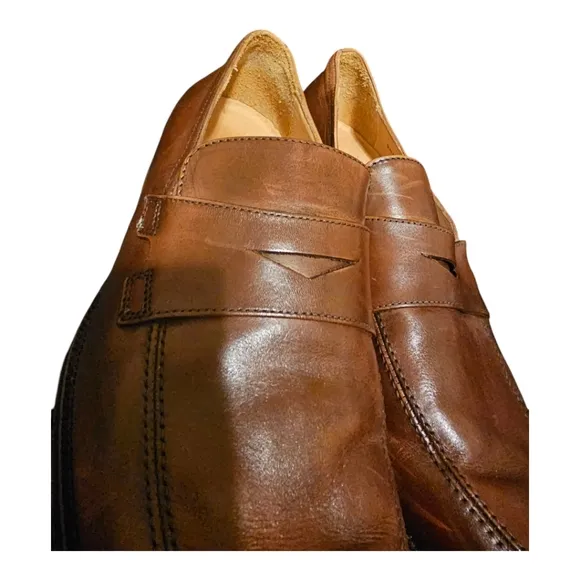 SAKS FIFTH AVENUE Trevor Brown Leather Loafers - Size 9 1/2