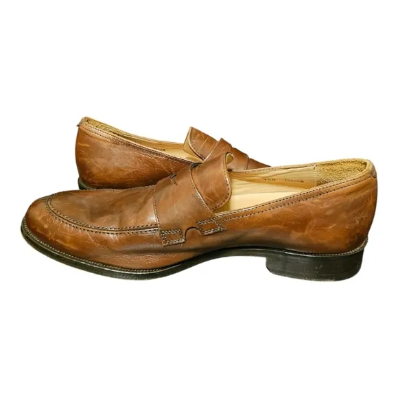 SAKS FIFTH AVENUE Trevor Brown Leather Loafers - Size 9 1/2