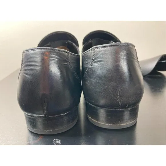 Salvatore Ferragamo Black Leather Loafers 8 1/2