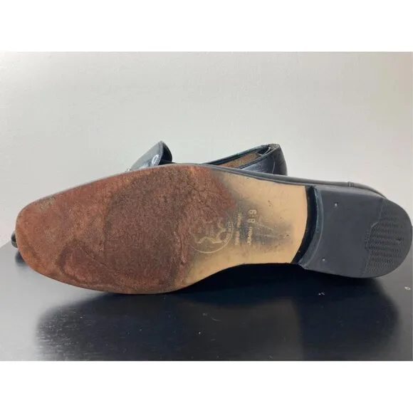Salvatore Ferragamo Black Leather Loafers 8 1/2