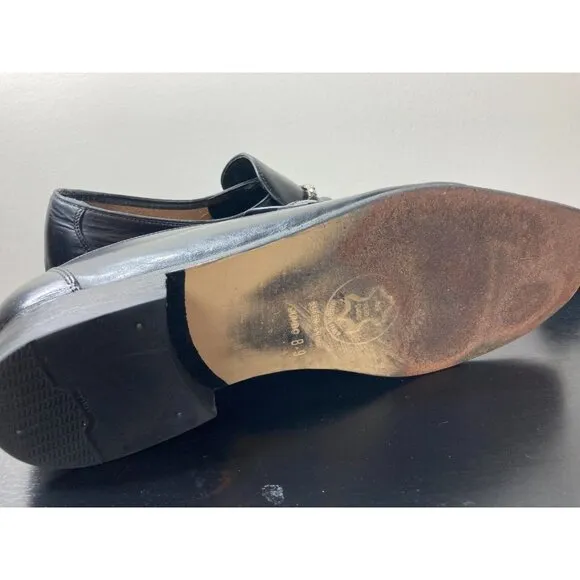 Salvatore Ferragamo Black Leather Loafers 8 1/2