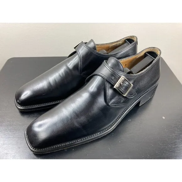 Salvatore FERRAGAMO Black Monk Strap Loafers 9 D