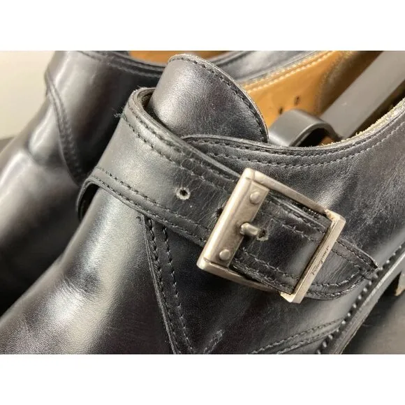 Salvatore FERRAGAMO Black Monk Strap Loafers 9 D