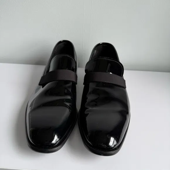 Salvatore Ferragamo Black Patent Leather Loafers