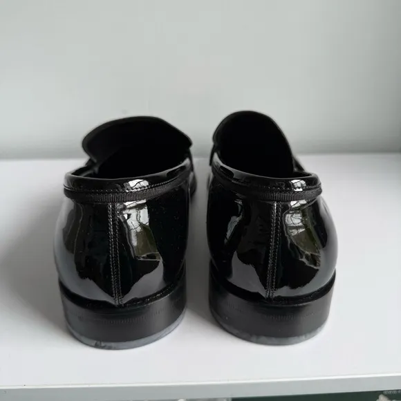 Salvatore Ferragamo Black Patent Leather Loafers