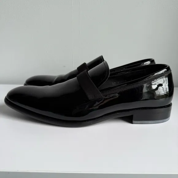 Salvatore Ferragamo Black Patent Leather Loafers