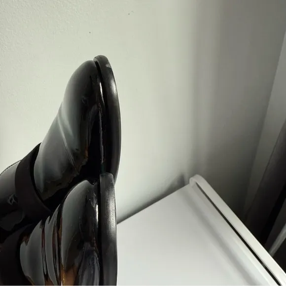 Salvatore Ferragamo Black Patent Leather Loafers