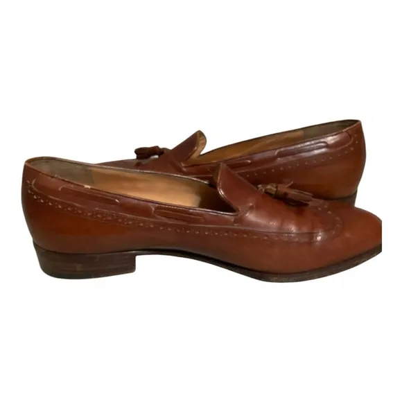 Salvatore Ferragamo Leather Tassel Wingtip Loafers Mens Size 9.5