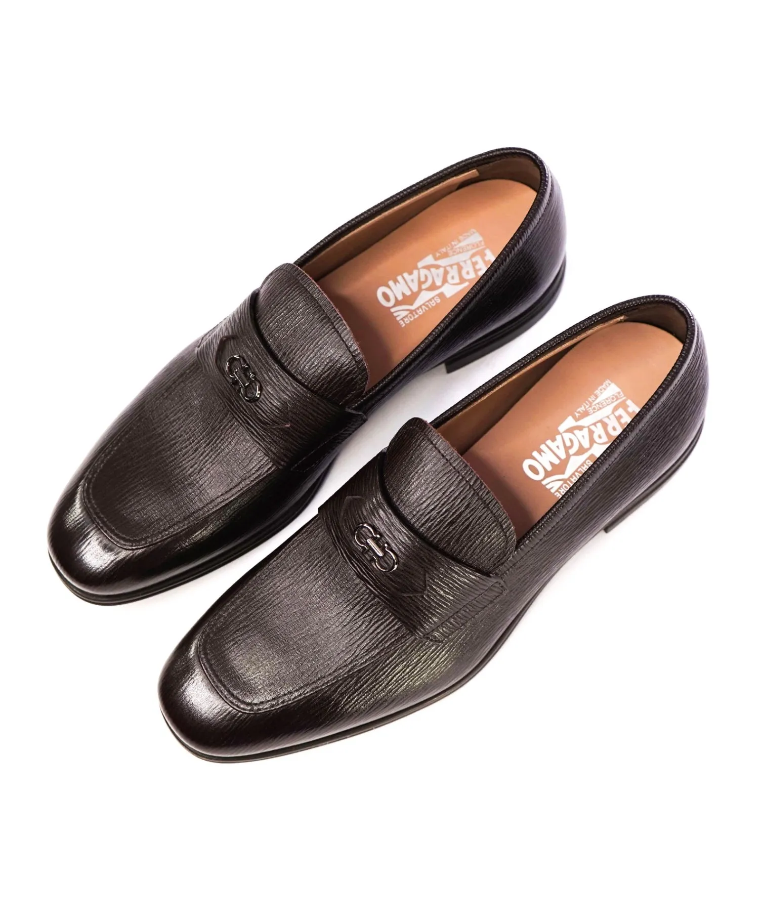 Salvatore Ferragamo *MARTIN* Dark Brown Leather Loafers 8 E