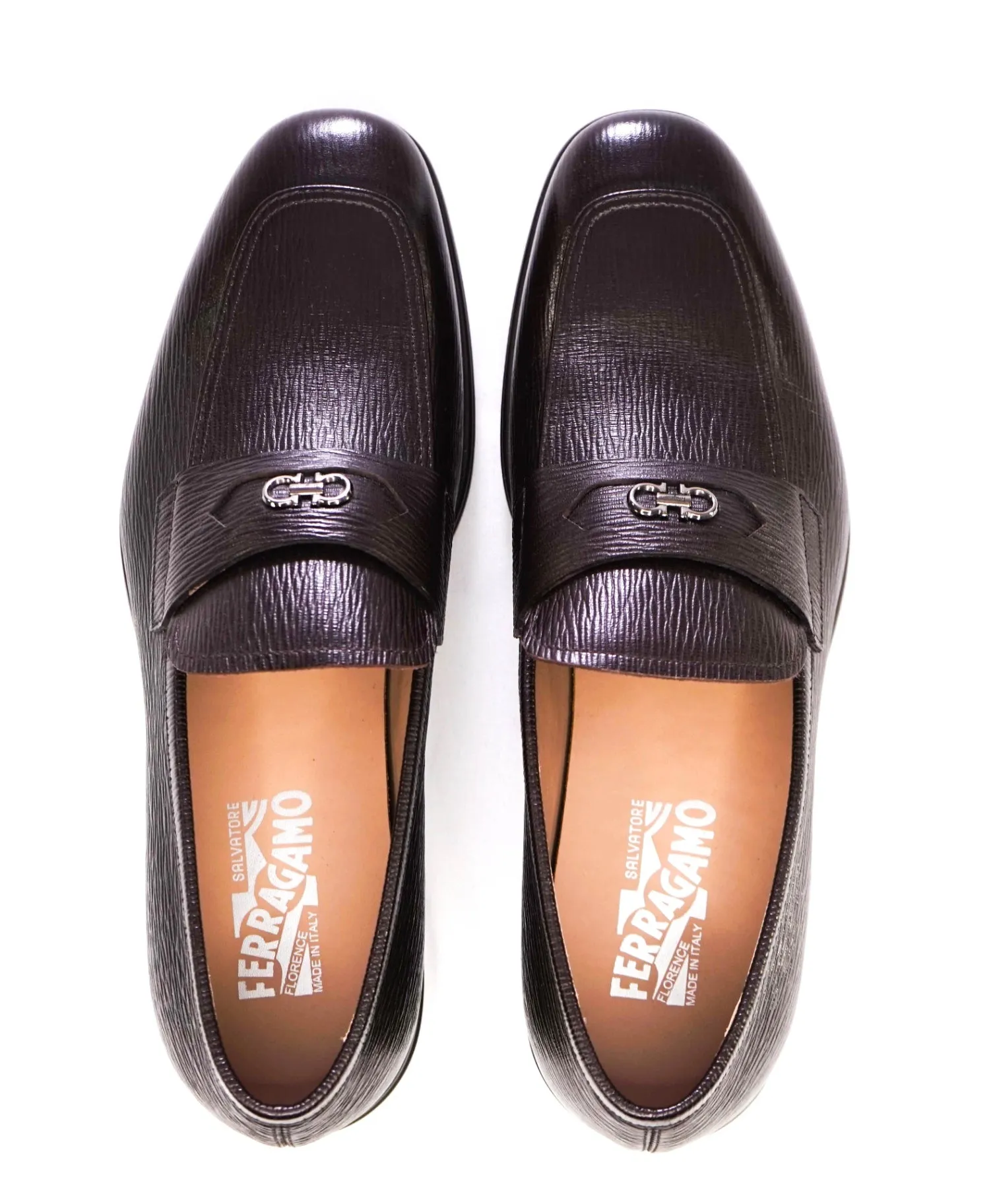 Salvatore Ferragamo *MARTIN* Dark Brown Leather Loafers 8 E