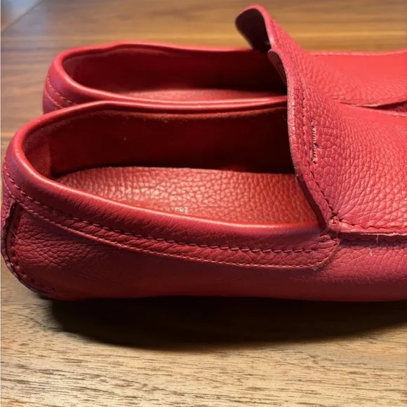 Salvatore Ferragamo Men’s Leather Shoes Red Loafers Size 8 WORN TWICE ONLY