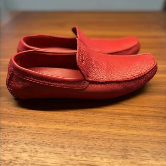 Salvatore Ferragamo Men’s Leather Shoes Red Loafers Size 8 WORN TWICE ONLY