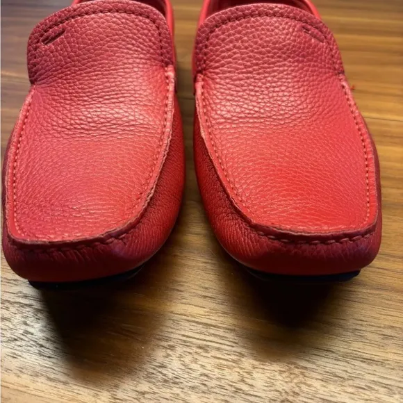 Salvatore Ferragamo Men’s Leather Shoes Red Loafers Size 8 WORN TWICE ONLY