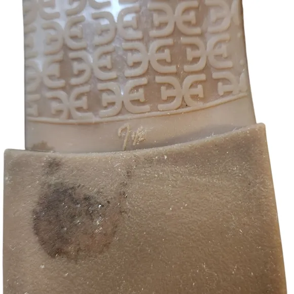 Sam Edelman Bay Slide Sandal Size 7.5 Saddle Leather Brown Summer Spring **Flaw