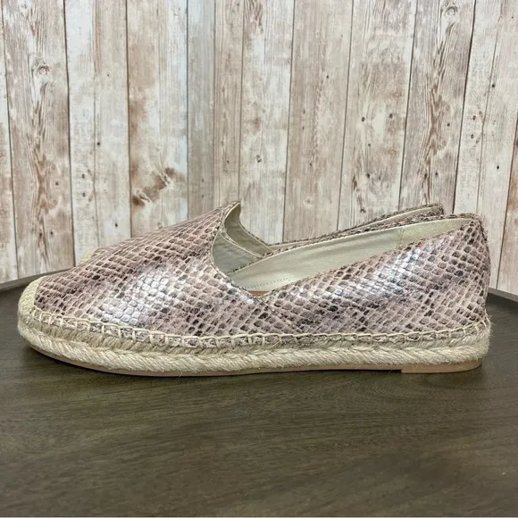Sam Edelman Kesia Snakeskin Print Leather Espadrille Size 9.5 Women