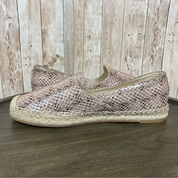 Sam Edelman Kesia Snakeskin Print Leather Espadrille Size 9.5 Women