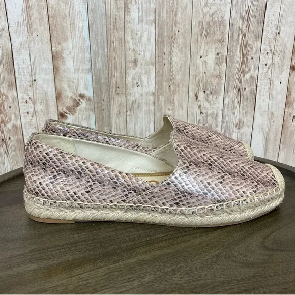 Sam Edelman Kesia Snakeskin Print Leather Espadrille Size 9.5 Women