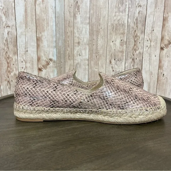 Sam Edelman Kesia Snakeskin Print Leather Espadrille Size 9.5 Women