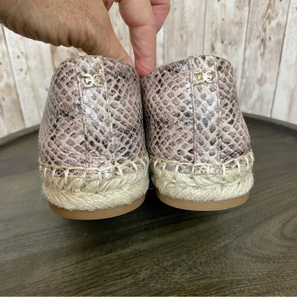 Sam Edelman Kesia Snakeskin Print Leather Espadrille Size 9.5 Women