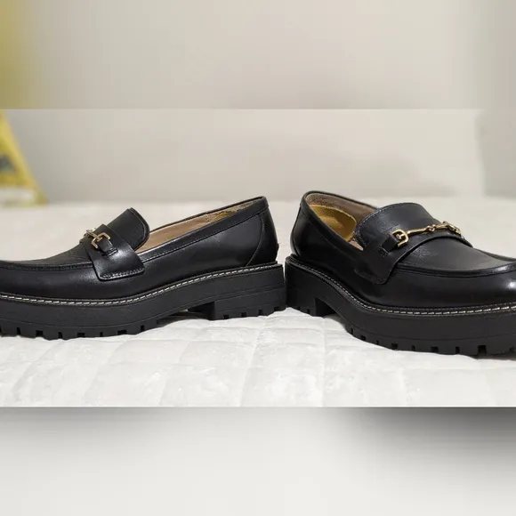 Sam Edelman Laurs  Black Leather Loafers 10M