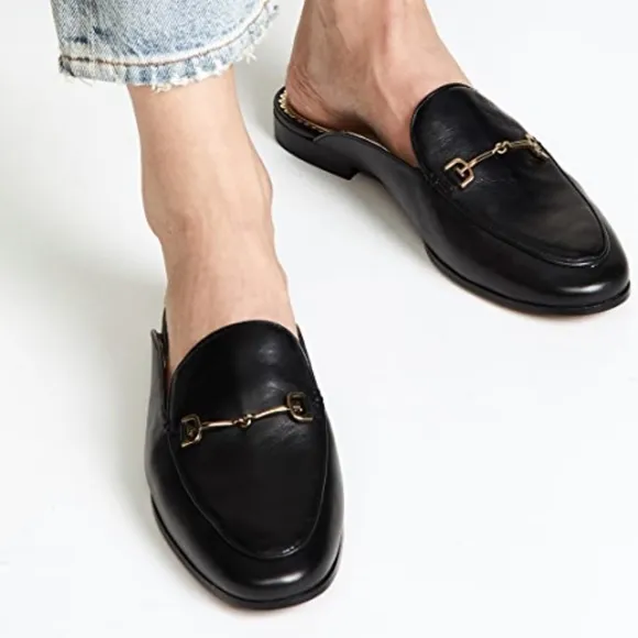 Sam Edelman Linnie Black Leather flat mule women’s size 6